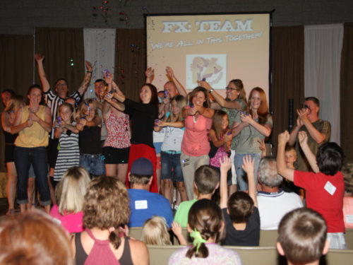 Group of people at community event