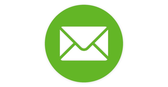 White envelop in green circle